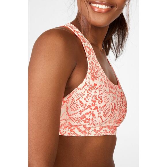 Fabletics Kessler Orange Coral Cream Strappy
Reptile Print Med Impact NWT Bra - Picture 1 of 8